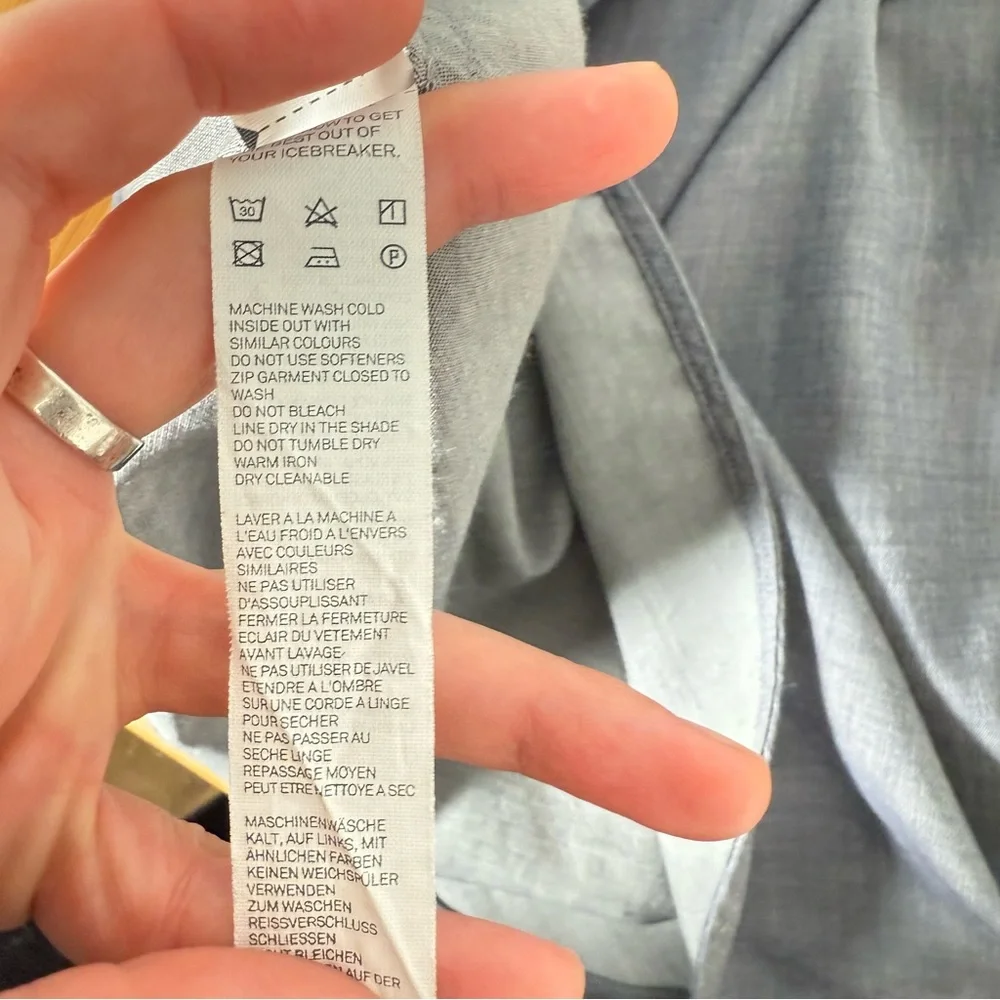 Icebreaker Merino Wool Lyocell Shirt Dress Collared XS - Picture 9 of 10